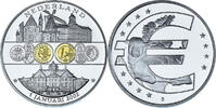 Netherlands Medaille Adoption de l'Euro, Politics, Silver Plated -