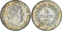 France 1/4 Franc Coin, Louis-Philippe, Paris, Silver -