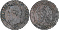 France 2 Centimes Coin, Napoleon III, Napoléon III, Lille -
