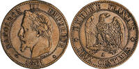 France 2 Centimes Coin, Napoleon III, Napoléon III, Paris -