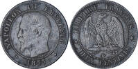 France 2 Centimes Coin, Napoleon III, Napoléon III, Strasbourg -