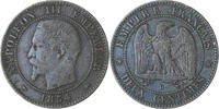 France 2 Centimes Coin, Napoleon III, Napoléon III, Lyon -