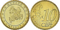 Monaco 10 Euro Cent Rainier III, Paris, Brass, KM:170 -