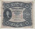 Norway 50 Kroner Banknote -