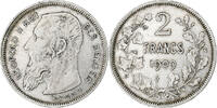 Belgium 2 Francs, 2 Frank Leopold II, Silver, KM:58.1 -