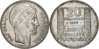 France 20 Francs Turin, Paris, Rameaux longs, Silver -