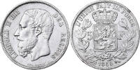 Belgium 5 Francs, 5 Frank Leopold II, Silver, KM:24 -