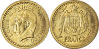 Monaco 2 Francs Coin, Paris, Cupro-Aluminium, Gadoury:134 -