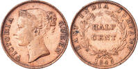 Straits Settlements 1/2 Cent Coin, Copper -