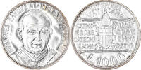 VATICAN CITY 1000 Lire Coin, John Paul II, Silver, KM:250 -
