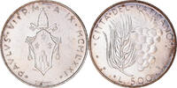 VATICAN CITY 500 Lire Coin, Paul VI, Silver, KM:123 -