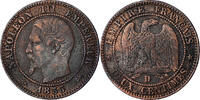France 2 Centimes Coin, Napoleon III, Lyon, ancre grand lion -