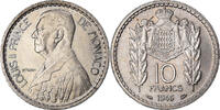 Monaco 10 Francs Coin, Louis II, Copper-nickel, KM:123 -