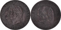 France 2 Centimes Coin, Napoleon III, Paris, Bronze -