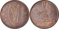 IRELAND REPUBLIC Penny Coin, Bronze, KM:11 -