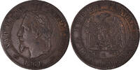 France 2 Centimes Coin, Napoléon III, Bordeaux, Bronze -