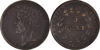 FRENCH COLONIES 5 Centimes Coin, Charles X, Paris, Bronze -