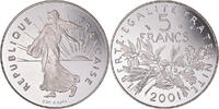 France 5 Francs Coin, Semeuse, Paris, Proof, Nickel Clad -