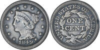 United States Cent Coin, Braided Hair Cent, Philadelphia -