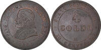 ITALIAN STATES 4 Soldi, 20 Centesimi Coin, PAPAL STATES, Pius IX, Rome -