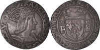 France 1/2 Teston Coin, François Ier, Lyon, Silver -