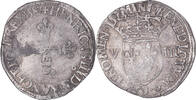 France 1/8 d'écu à la croix de face Coin, Henri III, Rennes -
