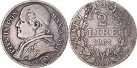 ITALIAN STATES 2 Lire Coin, PAPAL STATES, Pius IX, Rome -