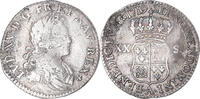 France 20 Sols, 1/6 ECU Coin, Louis XV, 1/6 Écu (XX – S) de France-Navarre -
