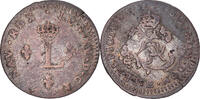 France 2 Sols Coin, Louis XV, Double sol (2 sous) en billon, Strasbourg -