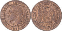 France 10 Centimes Coin, Napoleon III, Paris, Bronze -