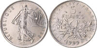 France 5 Francs Coin, Semeuse, Paris, Nickel Clad -