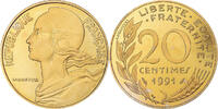 France 20 Centimes Coin, Marianne, Paris, BE -