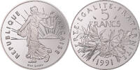 France 5 Francs Coin, Semeuse, Paris, BE, Nickel Clad -