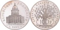 France 100 Francs Coin, Panthéon, Paris, Silver, KM:951.1 -