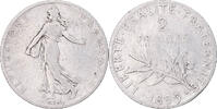 France 2 Francs Coin, Semeuse, Paris, Silver, KM:845.1 -