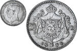 Belgium 20 Francs, 20 Frank Coin, Albert I, Silver, KM:104.1 -
