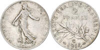 France 2 Francs Coin, Semeuse, Castelsarrasin, Silver -