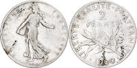 France 2 Francs Coin, Semeuse, Paris, Silver, KM:845.1 -