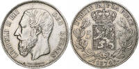 Belgium 5 Francs, 5 Frank Leopold II, Silver, KM:24 -