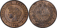 France 5 Centimes Cérès, Paris, fasces, Bronze -