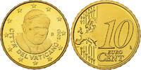 VATICAN CITY 10 Euro Cent Benedict XVI, Proof, Rome, Brass -