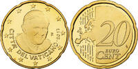 VATICAN CITY 20 Euro Cent Benedict XVI, Proof, Rome, Brass -