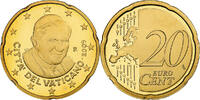 VATICAN CITY 20 Euro Cent Benedict XVI, Proof, Rome, Brass -