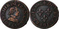 France Double Tournois, buste enfantin Louis XIII, Paris, Copper -
