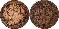 France 6 Deniers Louis XVI, Strasbourg, Copper, KM:611 -