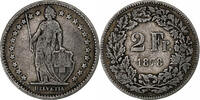 Switzerland 2 Francs Bern, Silver, KM:21 -