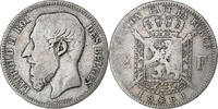 Belgium 2 Francs, 2 Frank Leopold II, Silver, KM:30.1 -