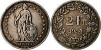 Switzerland 2 Francs Bern, Silver, KM:21 -