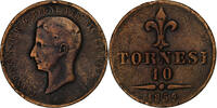 ITALIAN STATES 10 Tornesi NAPLES, Francesco II, Naples, Copper -