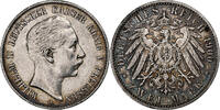 German States 2 Mark PRUSSIA, Wilhelm II, Berlin, Silver -